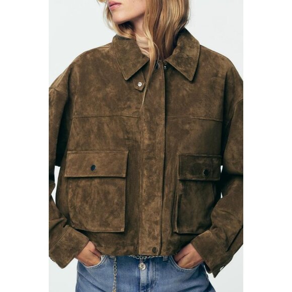 Zara Jackets & Blazers - ZARA 100% LEATHER BOMBER JACKET